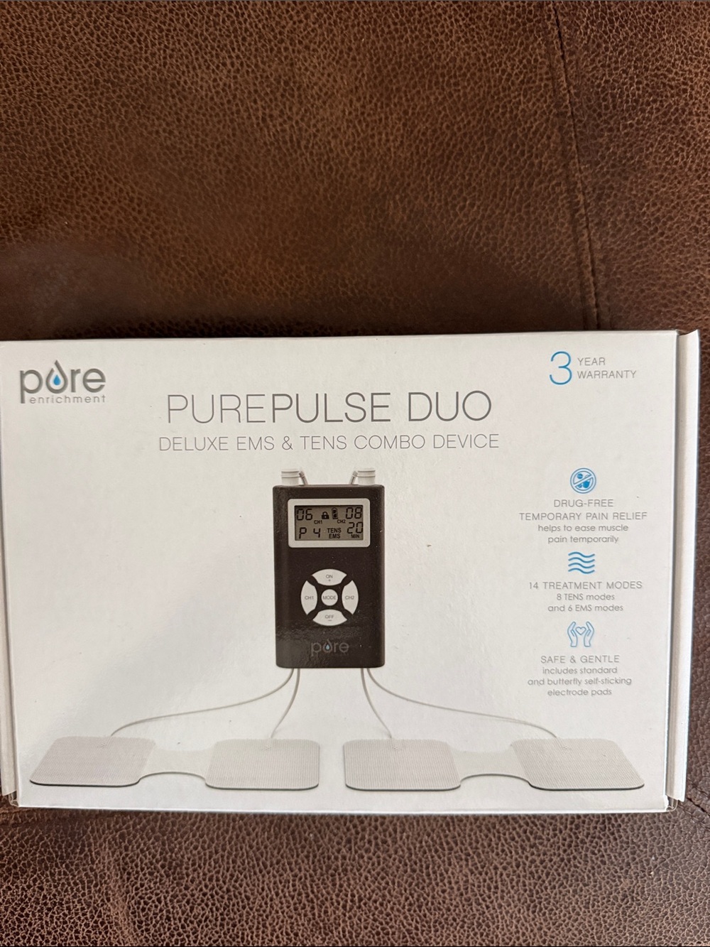 Pure Enrichment PurePulse Duo Deluxe EMS & TENS Device - Black